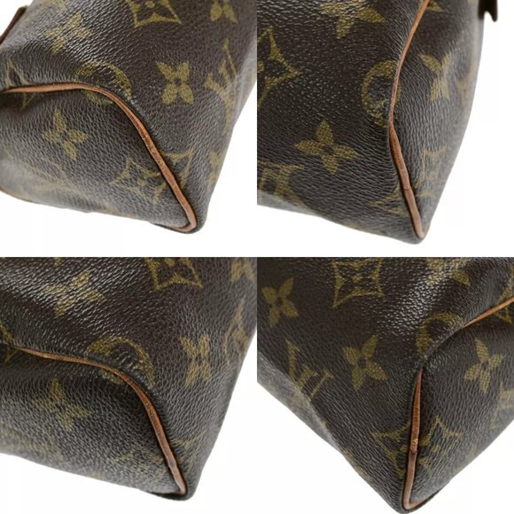 LOUIS VUITTON Mini Speedy Hand Bag Monogram Leather Brown France - Picture 7 of 13